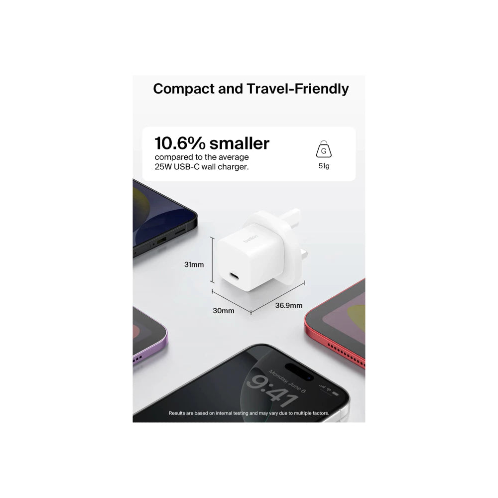 Belkin 25W USB-C PD Wall Charger with PPS, White