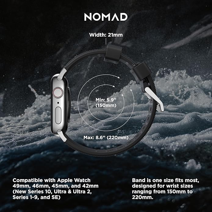 Nomad Rugged Strap for Apple Watch 45/44/42mm (Series SE/7/6/5/4/3/2)