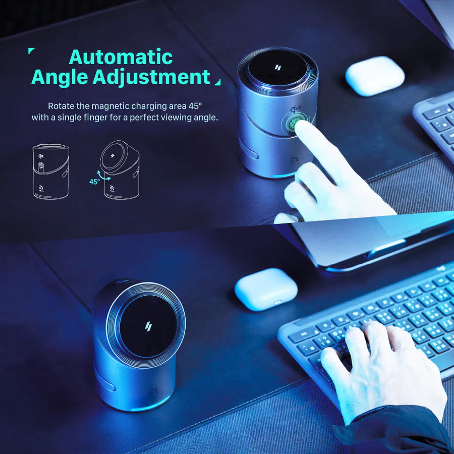 Adam Elements Mag Tube Qi2 3-in-1 Intelligent Charging Station