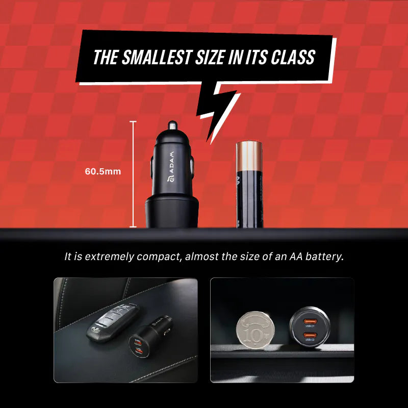 ADAM elements OMNIA C40 40W Fast Dual USB-C Car Charger