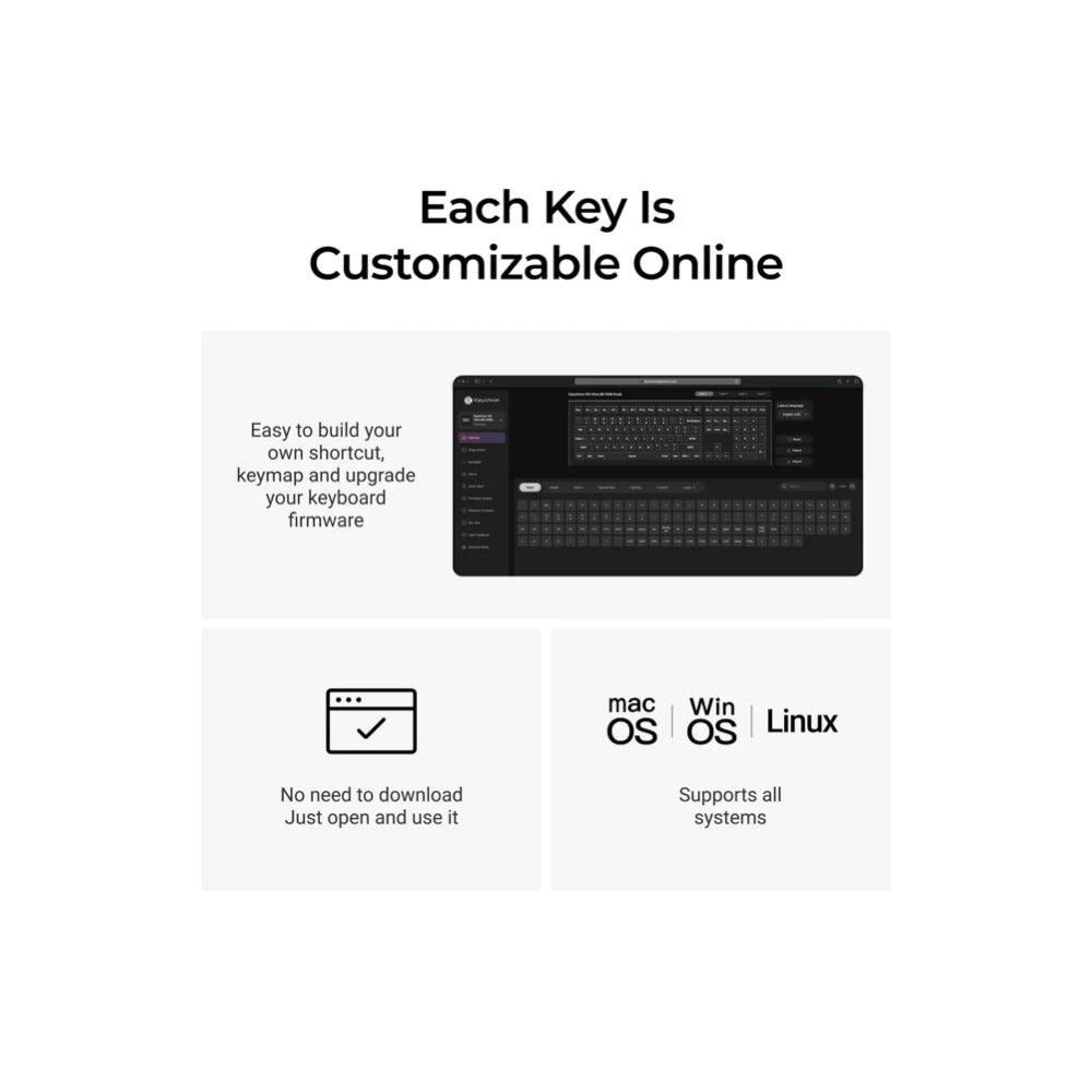 Keychron V6 Ultra 8K ANSI Full-Size BT/ 2.4Ghz/ Wired Keyboard - Silk POM Red Switch