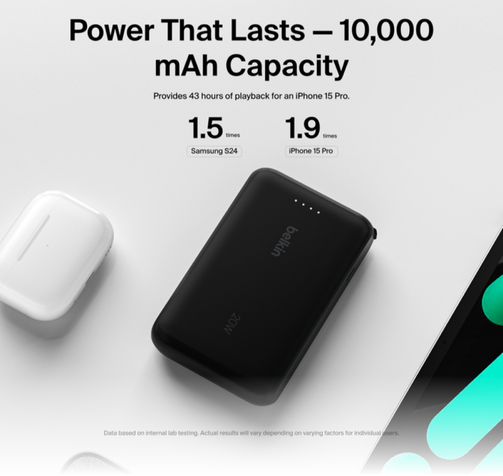 Belkin Boostcharge Power Bank 10K Pd With Intergrated Cable