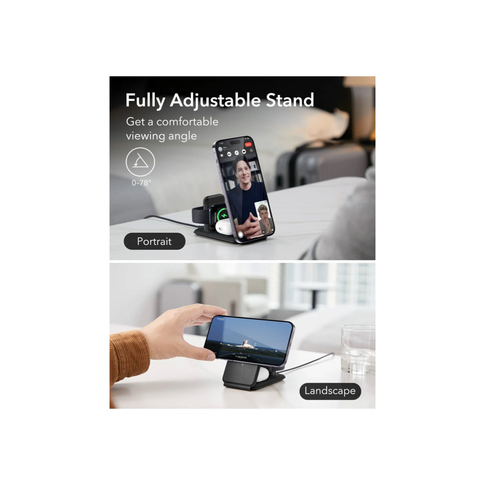 ESR HaloLock 3-in-1 Travel Wireless Charging Set (UK Plug)