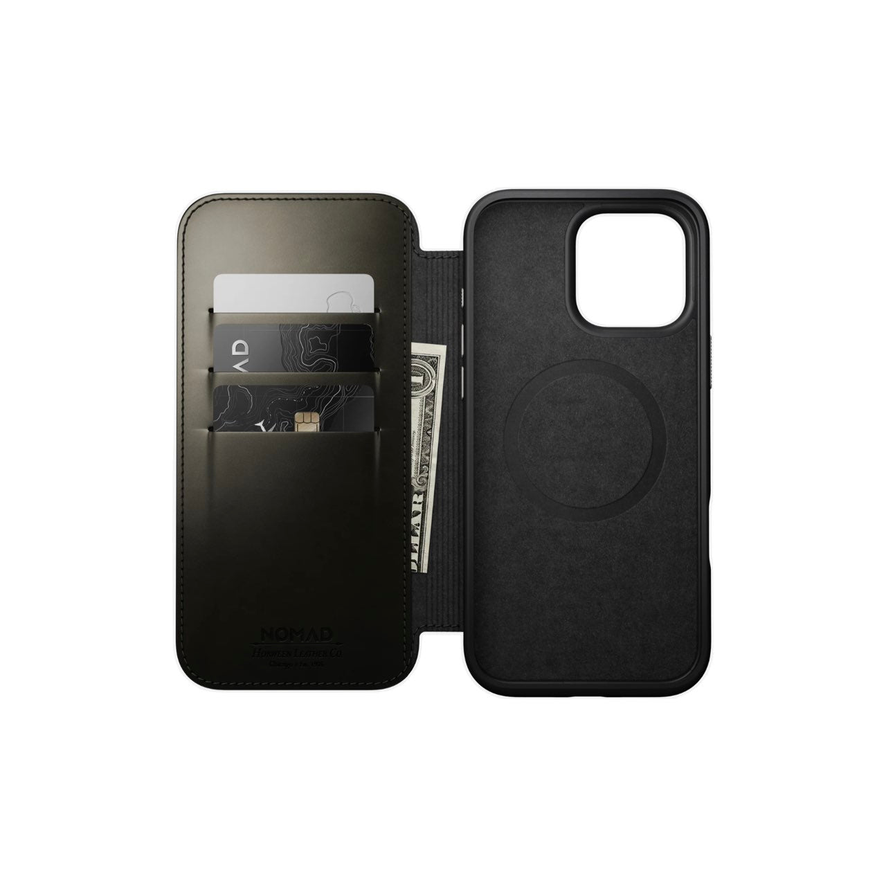 Nomad iPhone 16 Pro Max Modern Leather Folio | Horween Leather | Magsafe