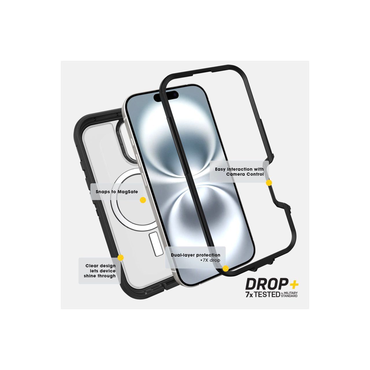 Otterbox iPhone 16 Pro Defender Series XT | MagSafe Dark Side (Clear/Black)