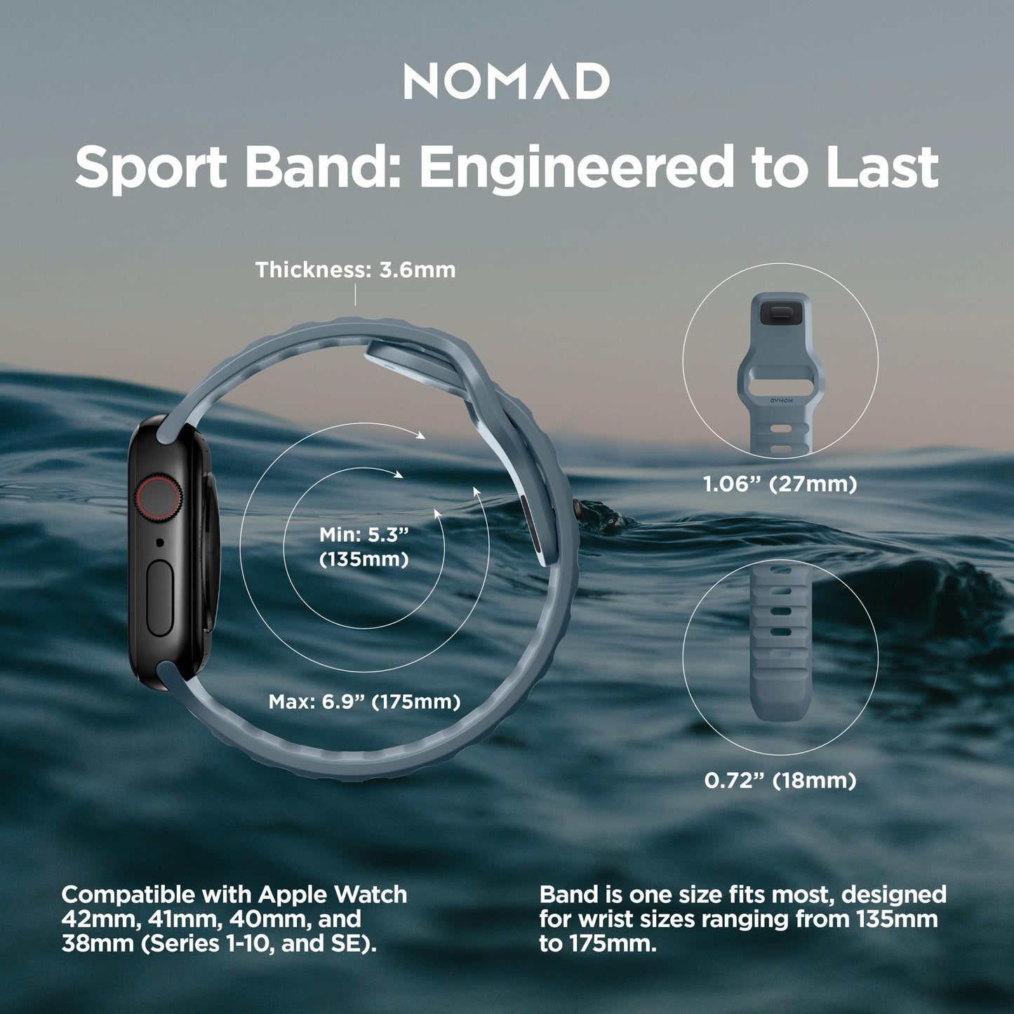 Nomad Sport Strap (Version 2) - Apple Watch 41/40/38mm (Series SE/7/6/5/4/3/2)