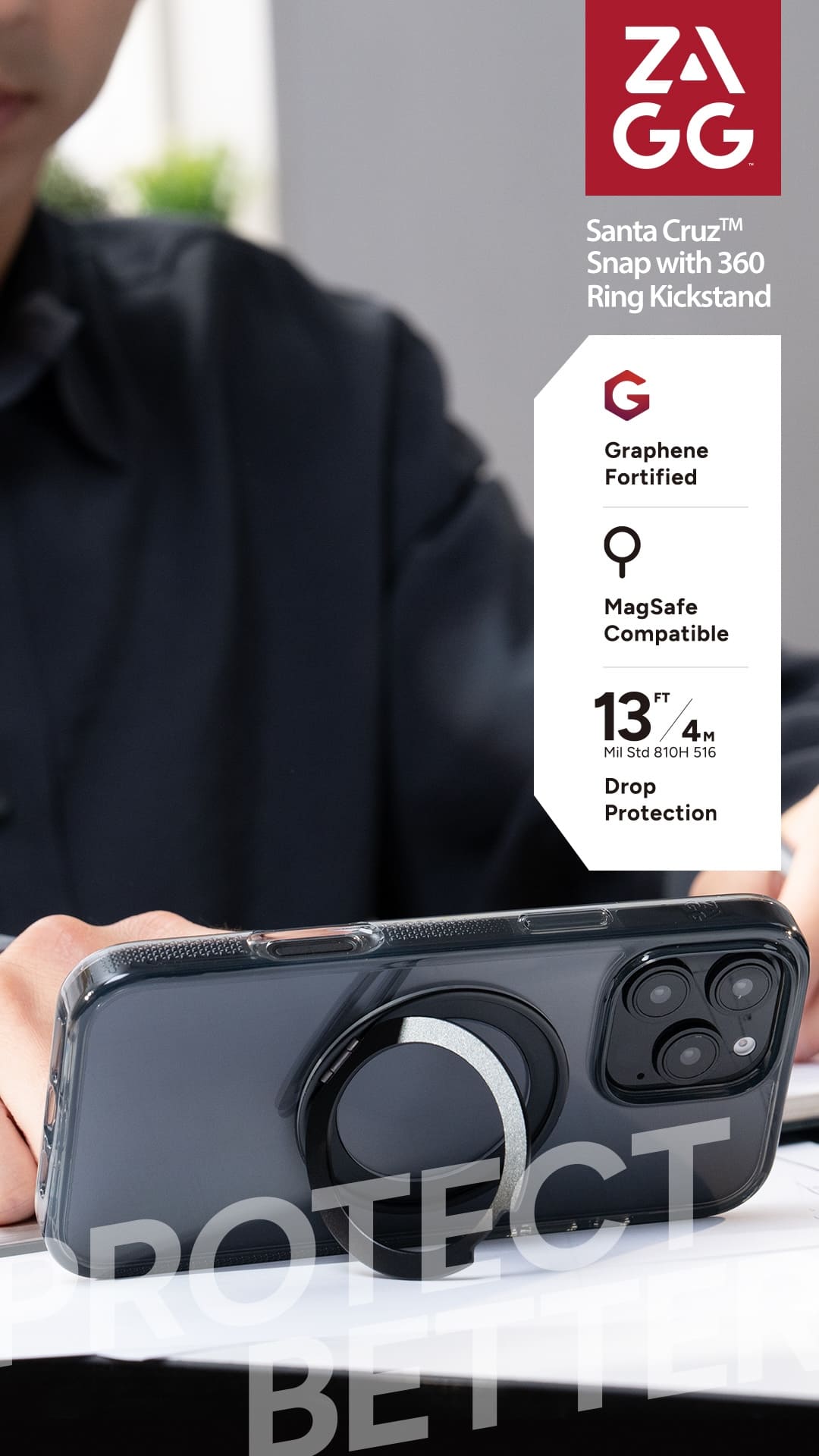 ZAGG-Cases-SantaCruzSNRKS iPhone 16 Pro Max-Black