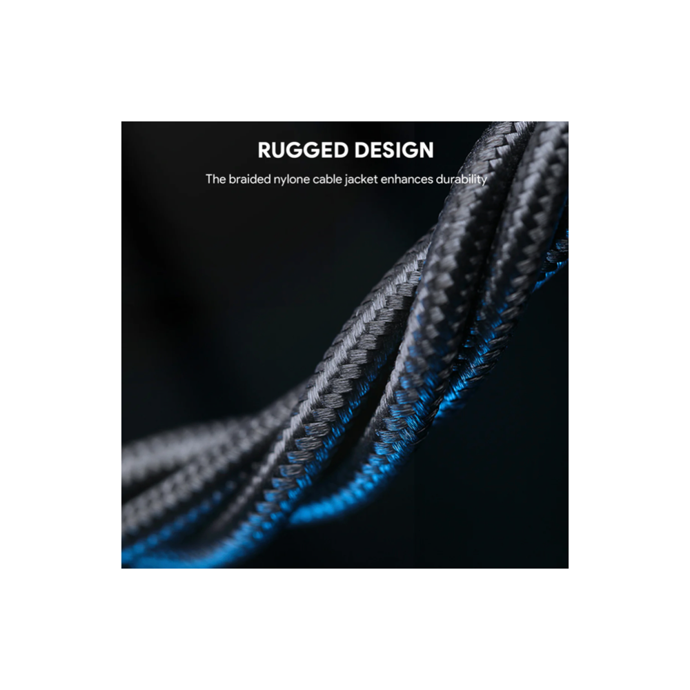 Aukey 1m Armid Fiber Core USB-C to USB-C Cable - Black