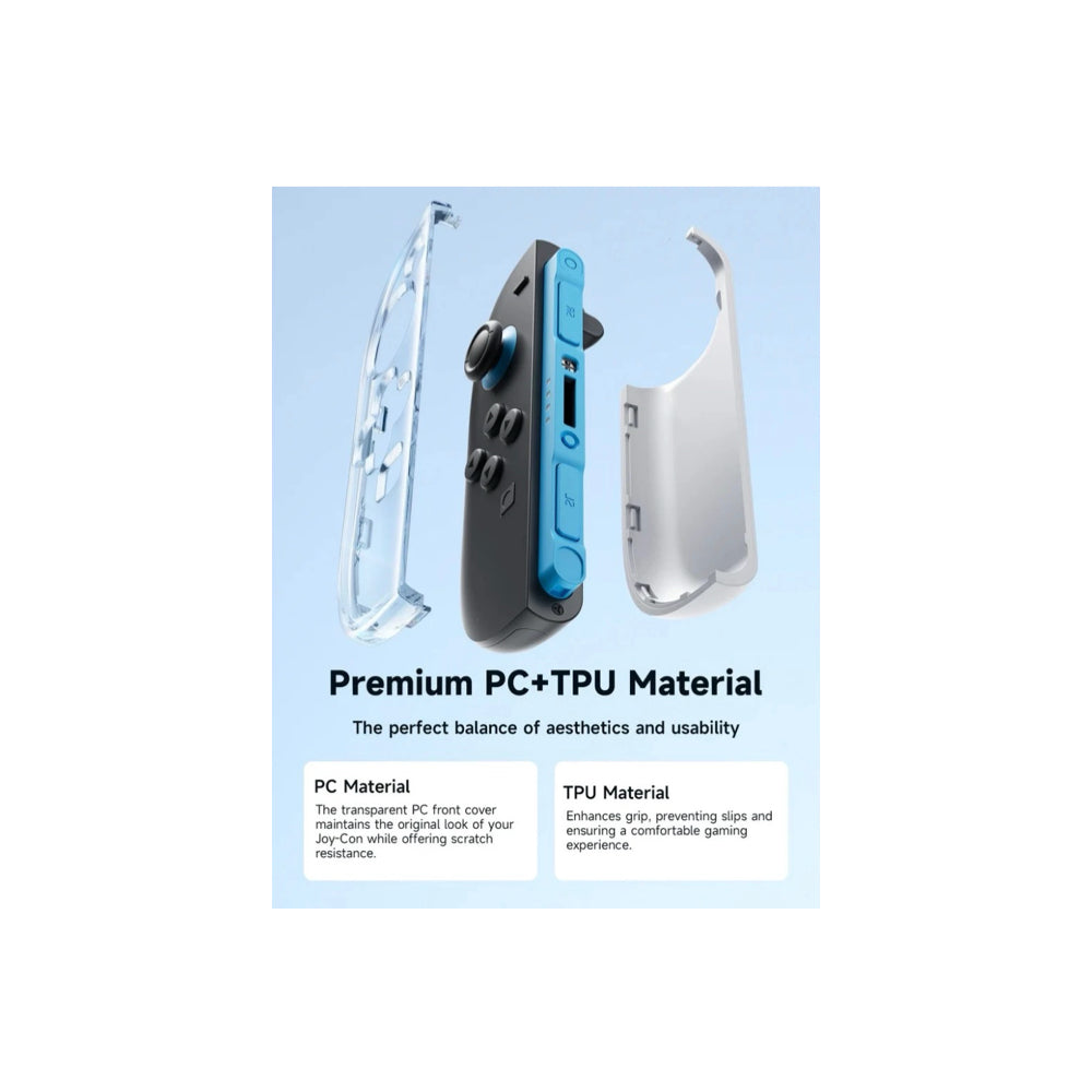 Jsaux Switch2 Joy-con Ergonomic Controller Full-coverage case (Crystal)