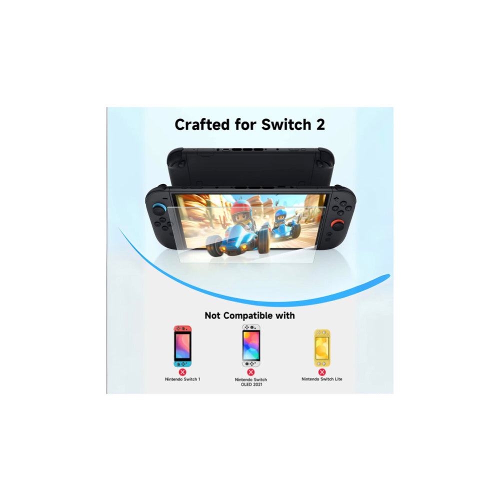 Jsaux HD Tempered Glass Screen Protector for Switch 2(2 PACK) Clear