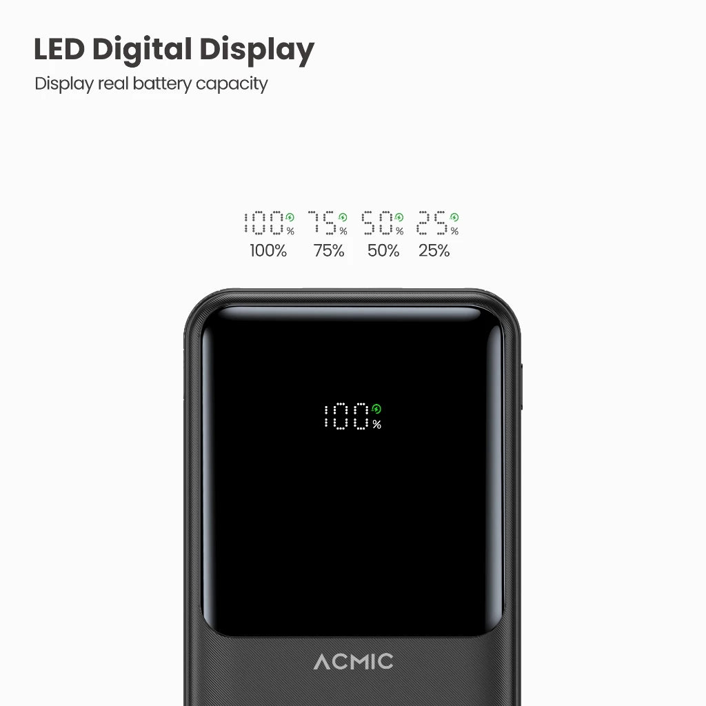 ACMIC 10000mAh powerbank with Digital Screen Display