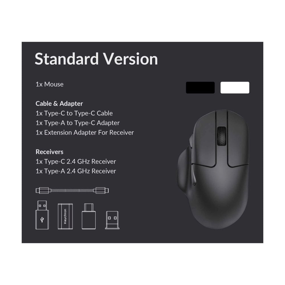 Keychron M7 -63g - Non-backlit BT/2.4GHz/Wired Mouse