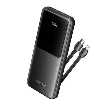Vention Power Bank with Built-in USB-C and Lightning Cables 22.5W