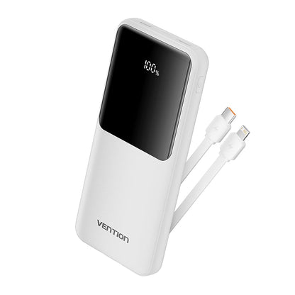 Vention Power Bank with Built-in USB-C and Lightning Cables 22.5W