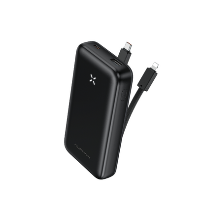 ALPHA 10000mAh powerbank with build-in Type C and Lightning Cable