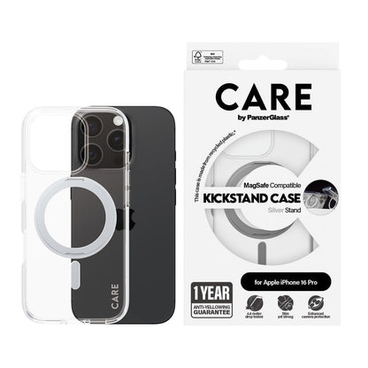 CARE by PanzerGlass® Case Feature Silver Kickstand & MagSafe iPhone 16 Series