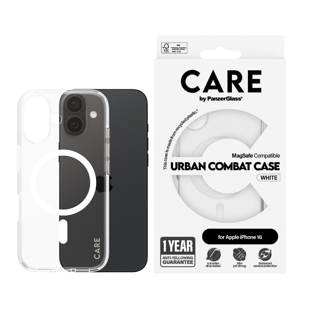 CARE by PanzerGlass® Case Flagship White MagSafe iPhone 16 Series