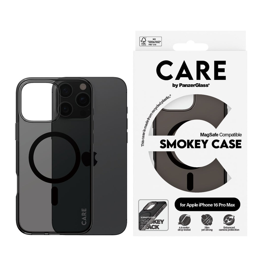 CARE by PanzerGlass® Case Flagship Smokey w. MagSafe iPhone 16 Series
