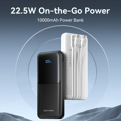 Vention Power Bank with Built-in USB-C and Lightning Cables 22.5W