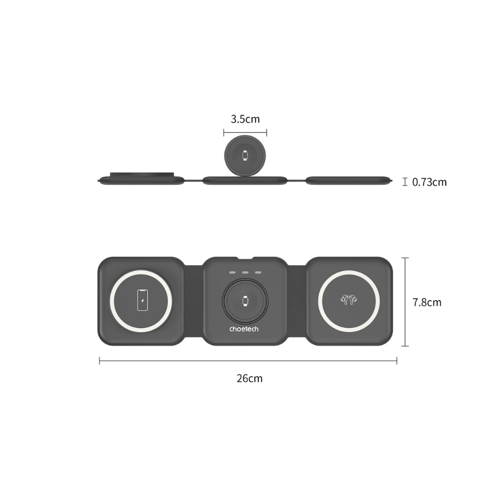 CHOETECH T588-F 3-in-1 Magnetic Wireless Charger 15W