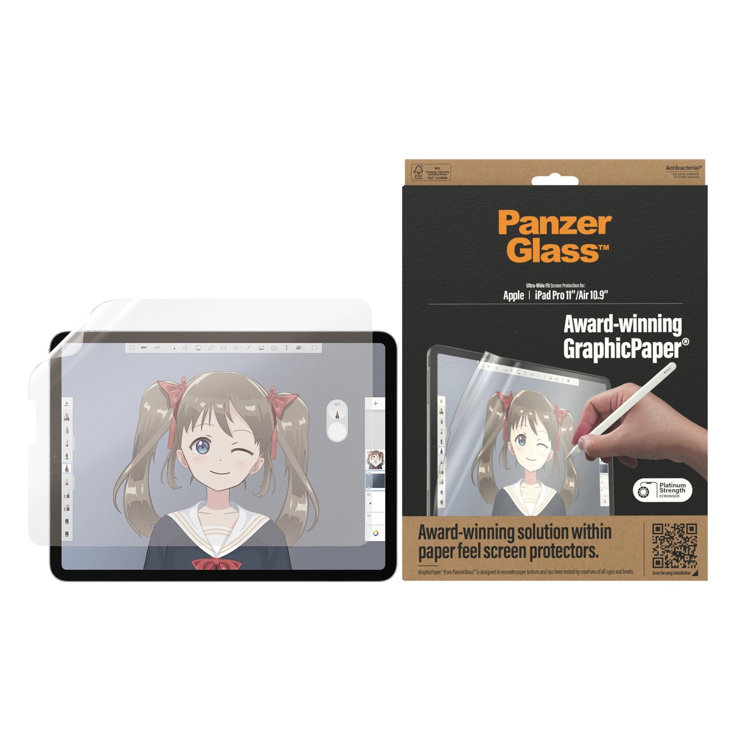 PanzerGlass Case Friendly Anti-Bacterial Graphicpaper for iPad Air (4th Gen)/ Pro (1st & 2nd Gen)10.9 & 11