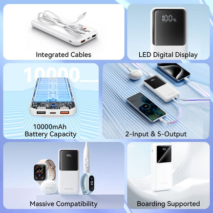Vention Power Bank with Built-in USB-C and Lightning Cables 22.5W