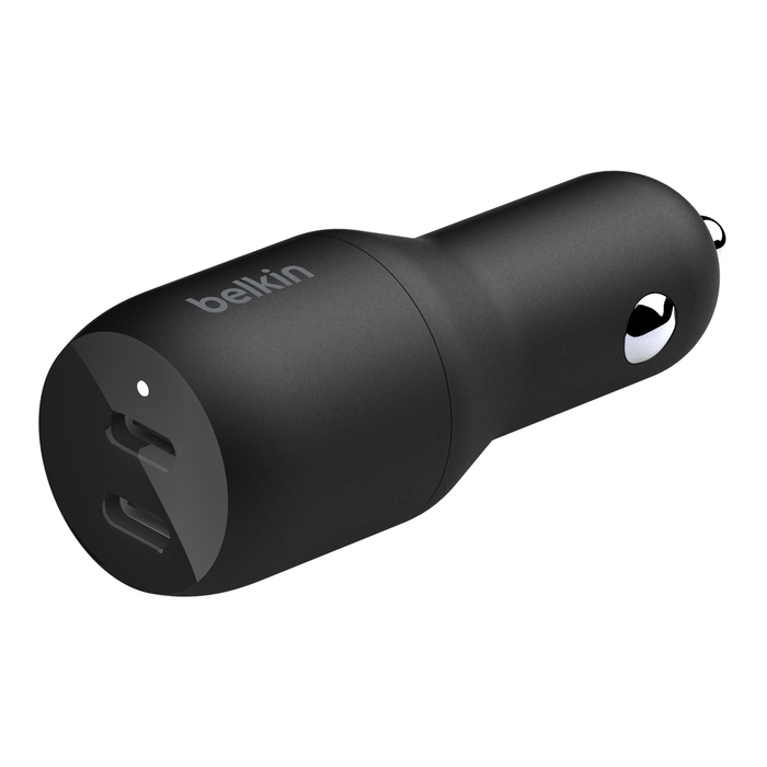 Belkin Dual USB-C Car Charger 18W X2 - Black
