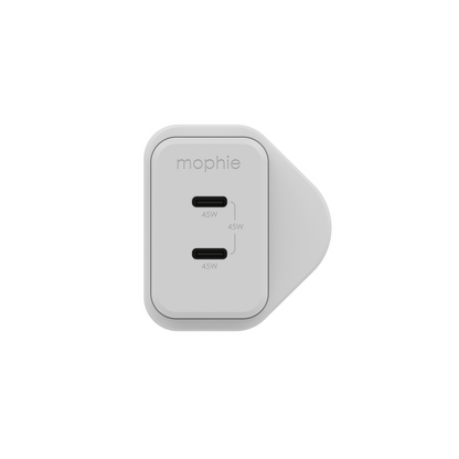 Mophie-ACC-Power Adapter-USB-C-PD-DUAL-45W-GAN-White-UK