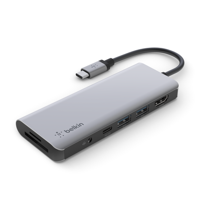 Belkin USB-C 7-in-1 Multiport Adapter Hub/HDMI/USB-C/USB-Ax2/MicroSD/SD/AUDIO 3.5"