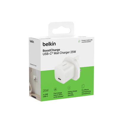 Belkin 25W USB-C PD Wall Charger with PPS, White