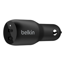 Belkin Dual USB-C Car Charger 18W X2 - Black