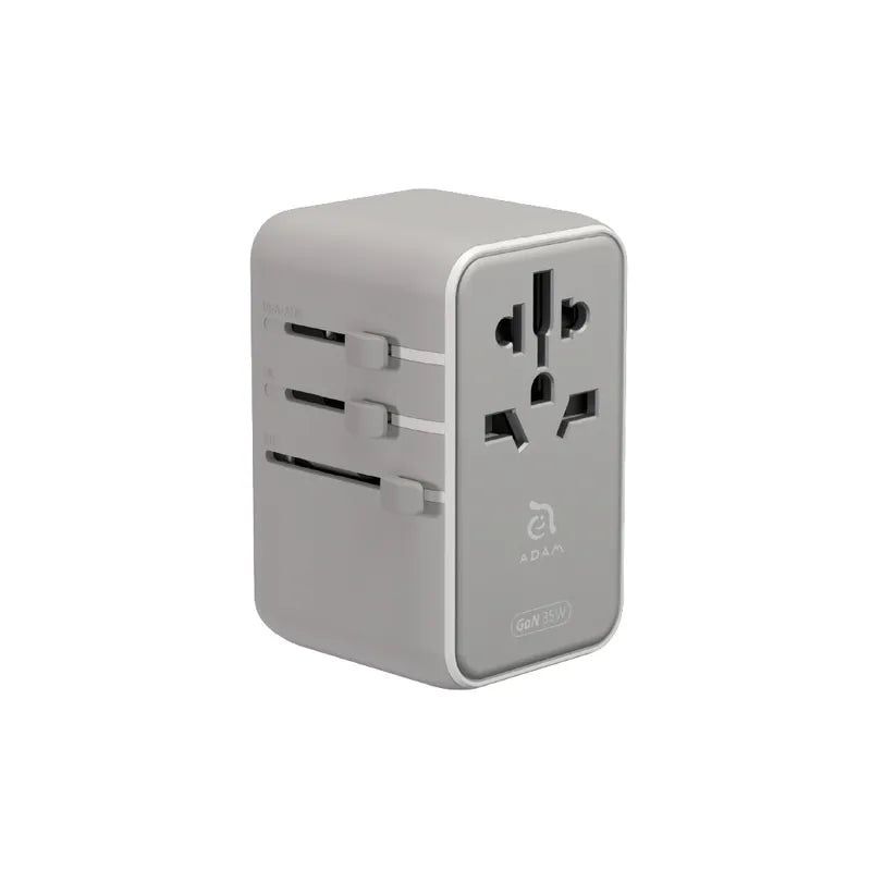 ADAM elements T35L 35W Universal Travel Adapter with Built-In USB-C Cable