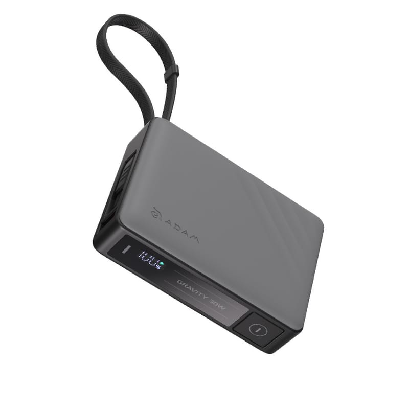 ADAM elements GRAVITY 30W Fast Charging Power Bank with Built-In Cable
