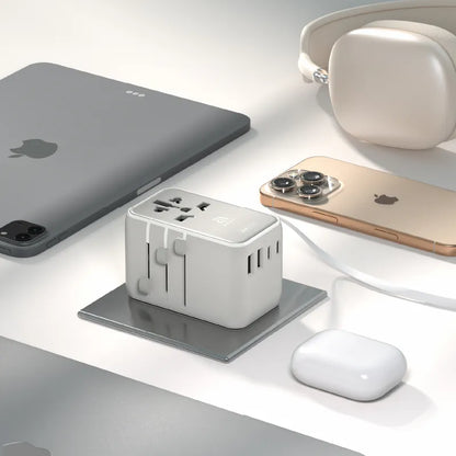 ADAM elements T35L 35W Universal Travel Adapter with Built-In USB-C Cable
