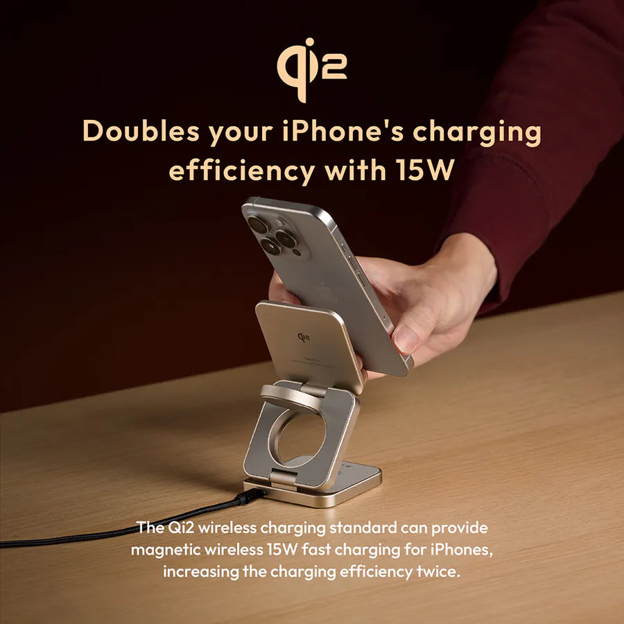 ADAM elements Mag 3 Pro Qi2 3-in-1 Foldable Travel Charging Station
