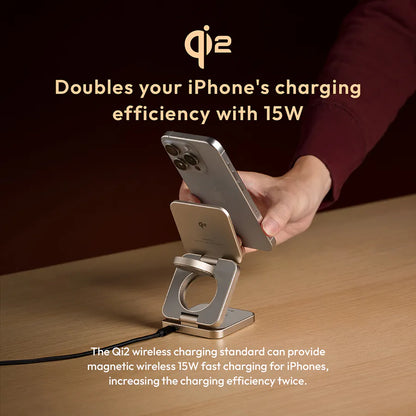 ADAM elements Mag 3 Pro Qi2 3-in-1 Foldable Travel Charging Station