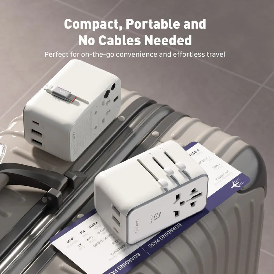 ADAM elements T35L 35W Universal Travel Adapter with Built-In USB-C Cable