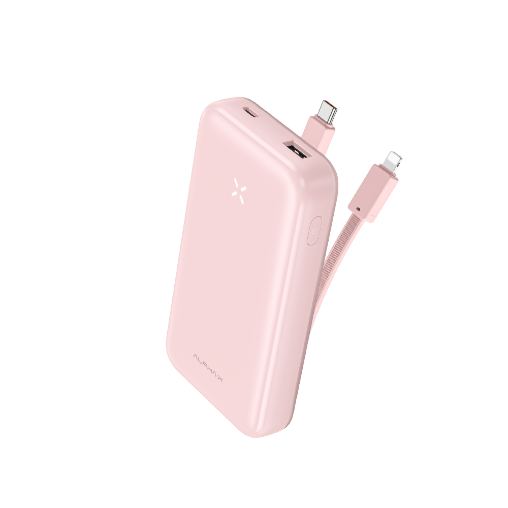ALPHA 10000mAh powerbank with build-in Type C and Lightning Cable