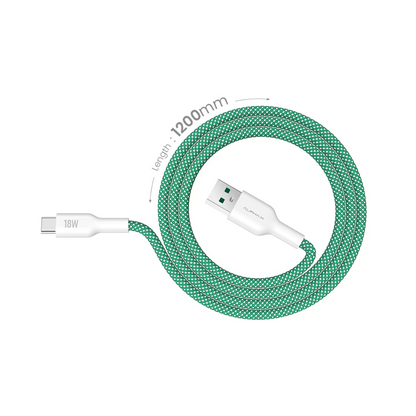 ALPHA Cable USB to Type C - Green (ALUSB-2C (A to C) (30W)