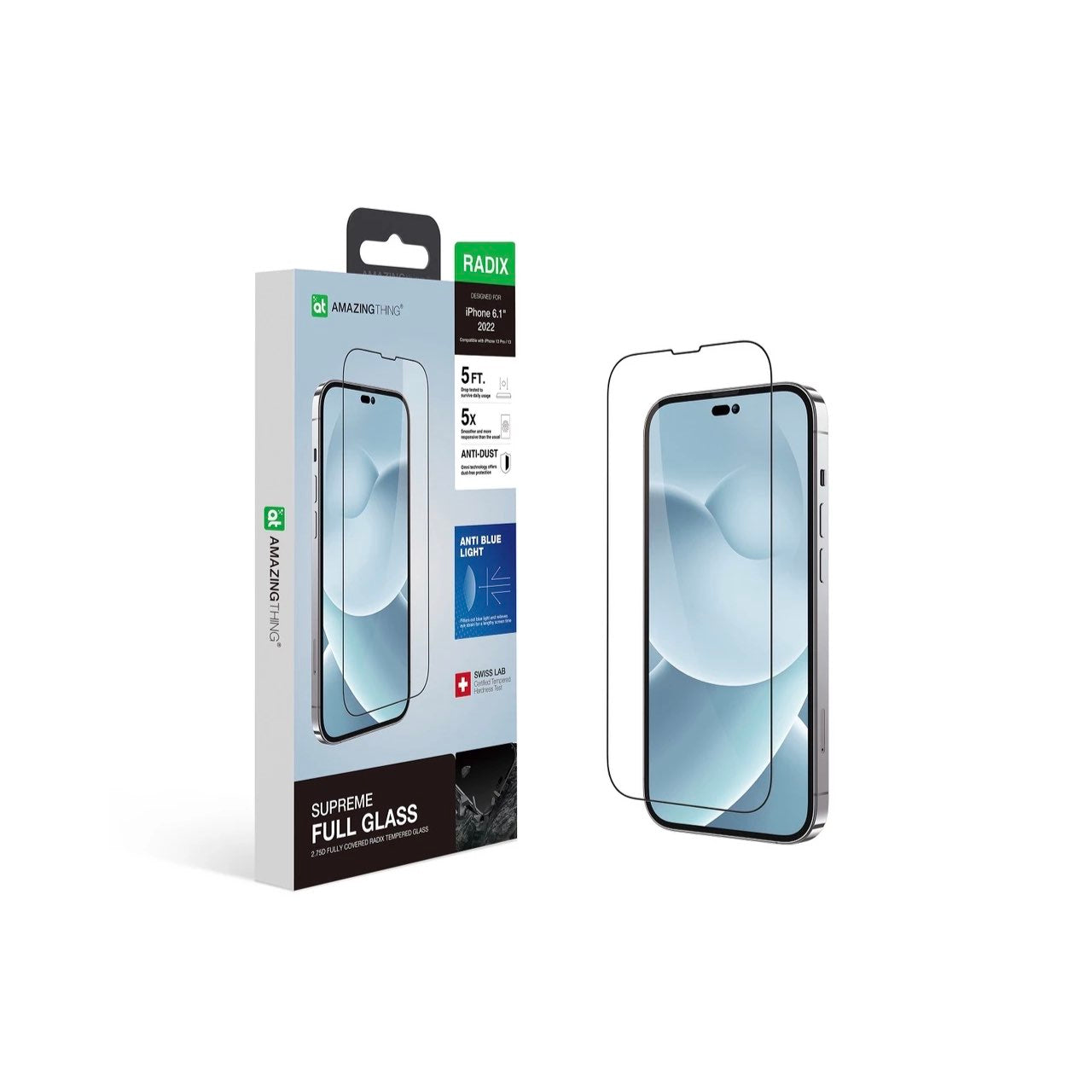 AmazingThing RADIX SUPREME GLASS for iPhone 14 (6.1) Full Glass Matte 0.3mm 2.75D