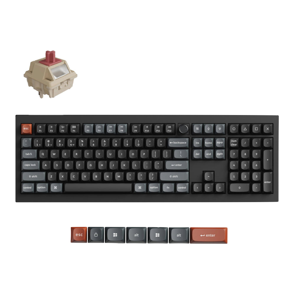 Keychron V6 Ultra 8K ANSI Full-Size BT/ 2.4Ghz/ Wired Keyboard - Silk POM Red Switch
