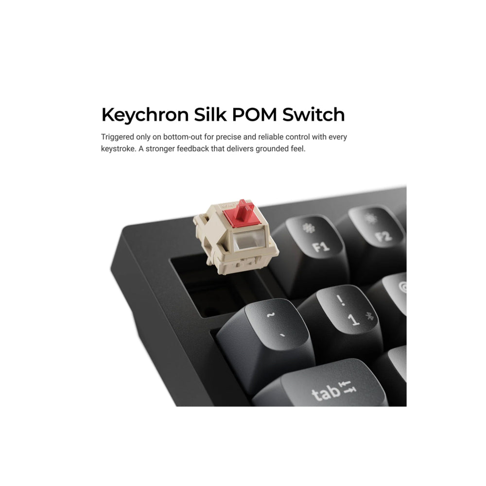 Keychron V6 Ultra 8K ANSI Full-Size BT/ 2.4Ghz/ Wired Keyboard - Silk POM Red Switch