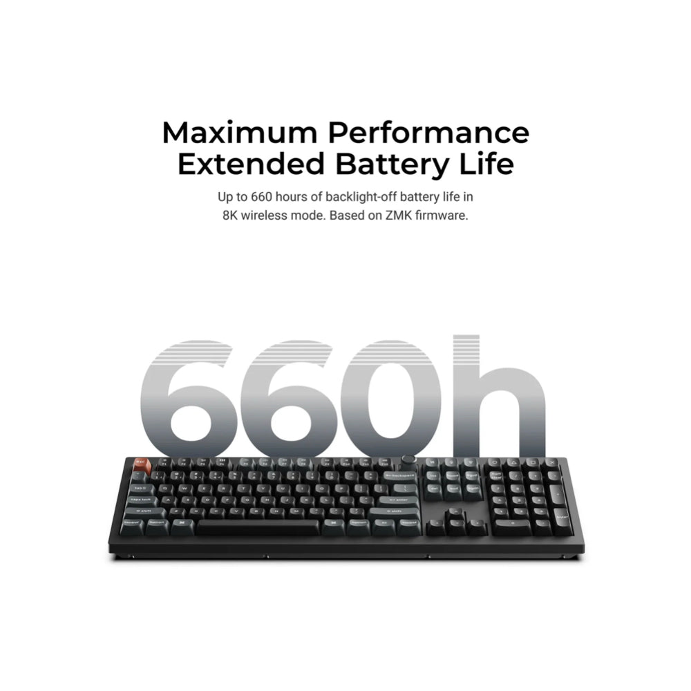Keychron V6 Ultra 8K ANSI Full-Size BT/ 2.4Ghz/ Wired Keyboard - Silk POM Red Switch