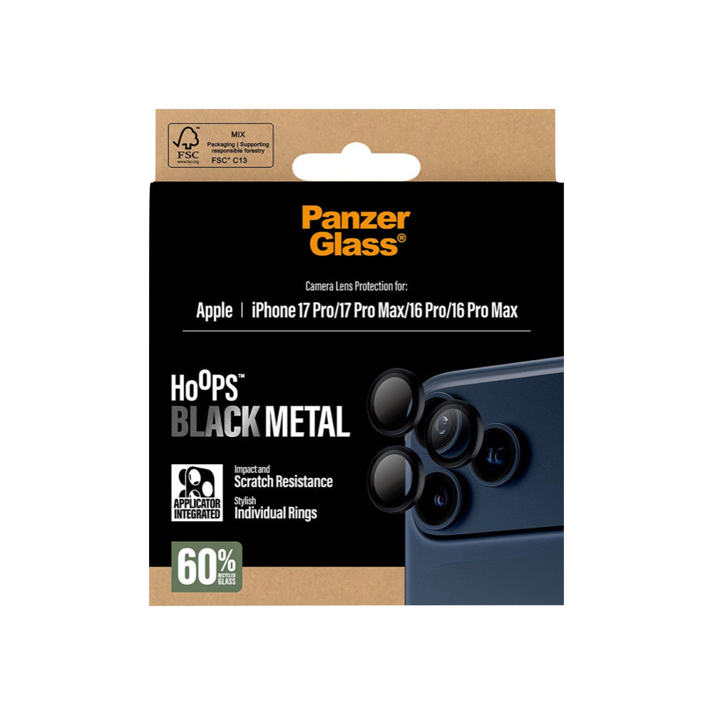 PanzerGlass® Hoops® Black Camera Lens Protector iPhone 17 Pro & iPhone 17 Pro Max