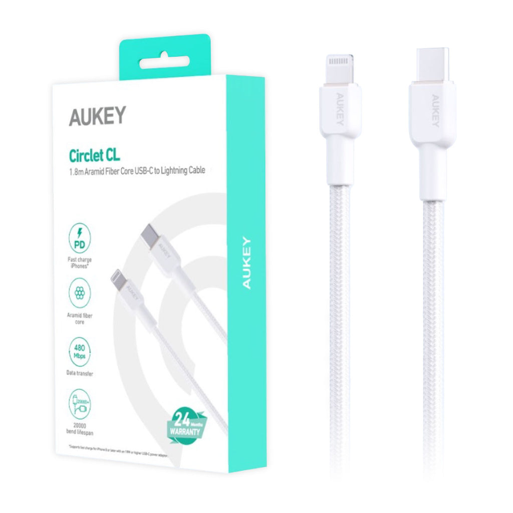 Aukey Circlet CL 1m Aramid Fiber Core USB-C TO Lightning Black (CB-KCL1) main image 0