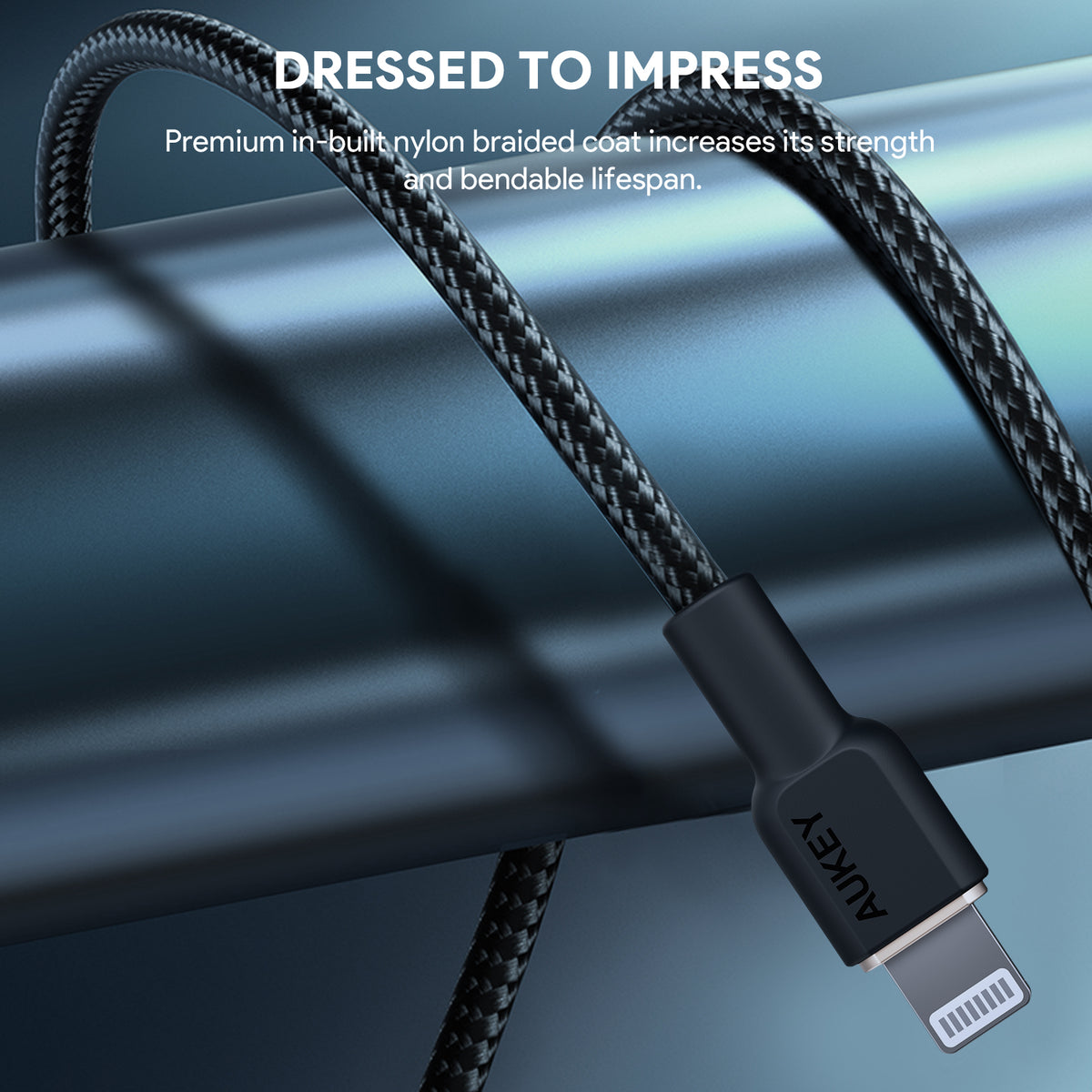 Aukey 1m Armid Fiber Core USB-C toLightnning Cable