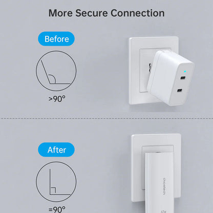Choetech PD6011 PD67W GAN Ultra Thin A+C  Wall Charger