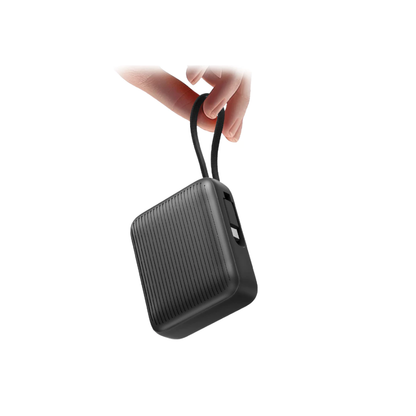Energea Integra Mini 35, 10000mAh Powerbank with Built In USB-C Cable PD35W - Gunmetal