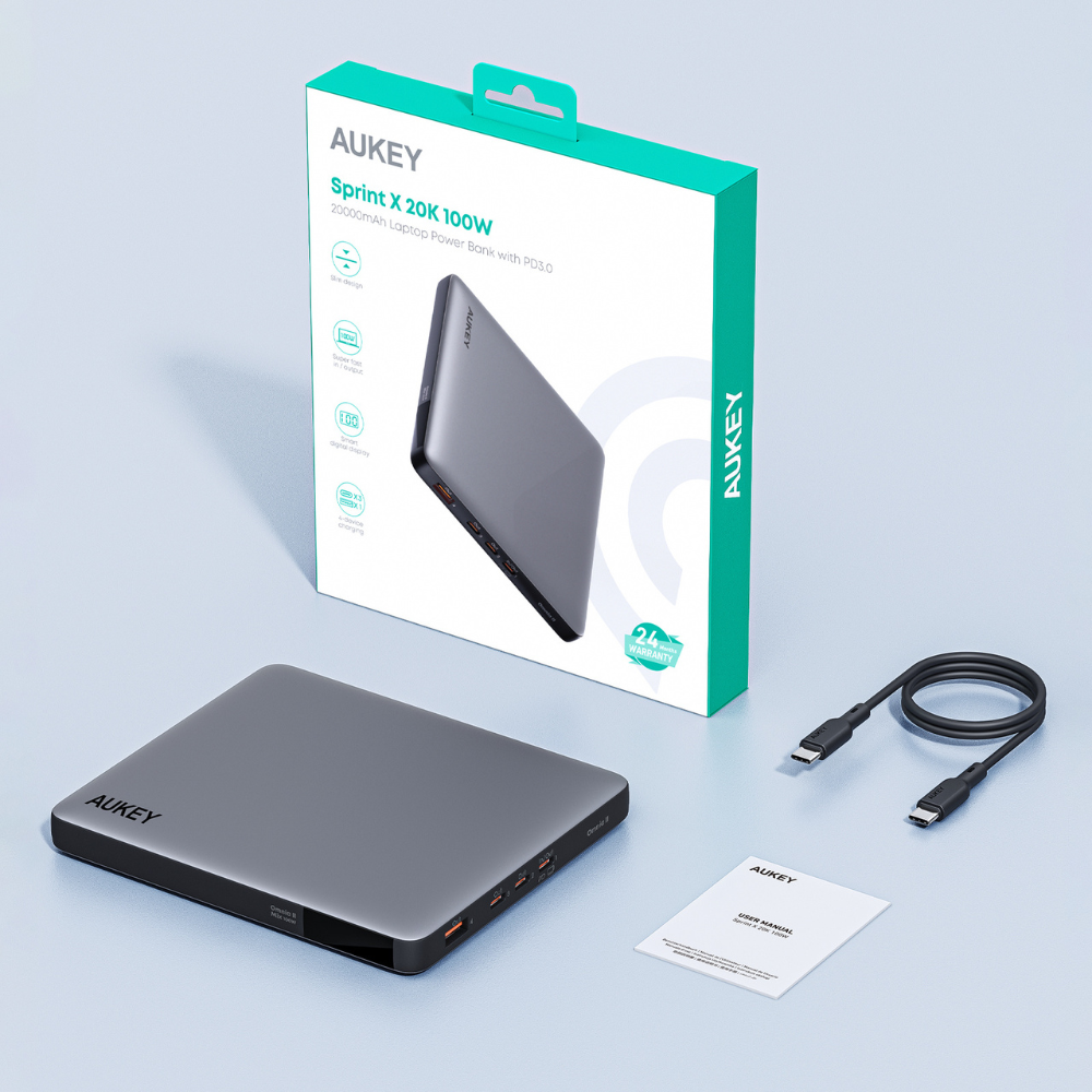 Aukey PB-Y44 SprintX 100W 20000mAh Power Bank With PD 3.0 QC3.0