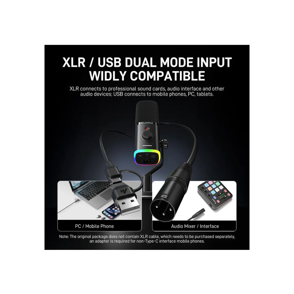 MAONO PD100X USB/XLR Dynamic Microphone MAO-PD100X(BLK)